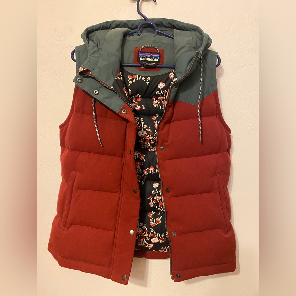 Patagonia Bivy Vest Rare Drumfire Red with Mushroom Liner
